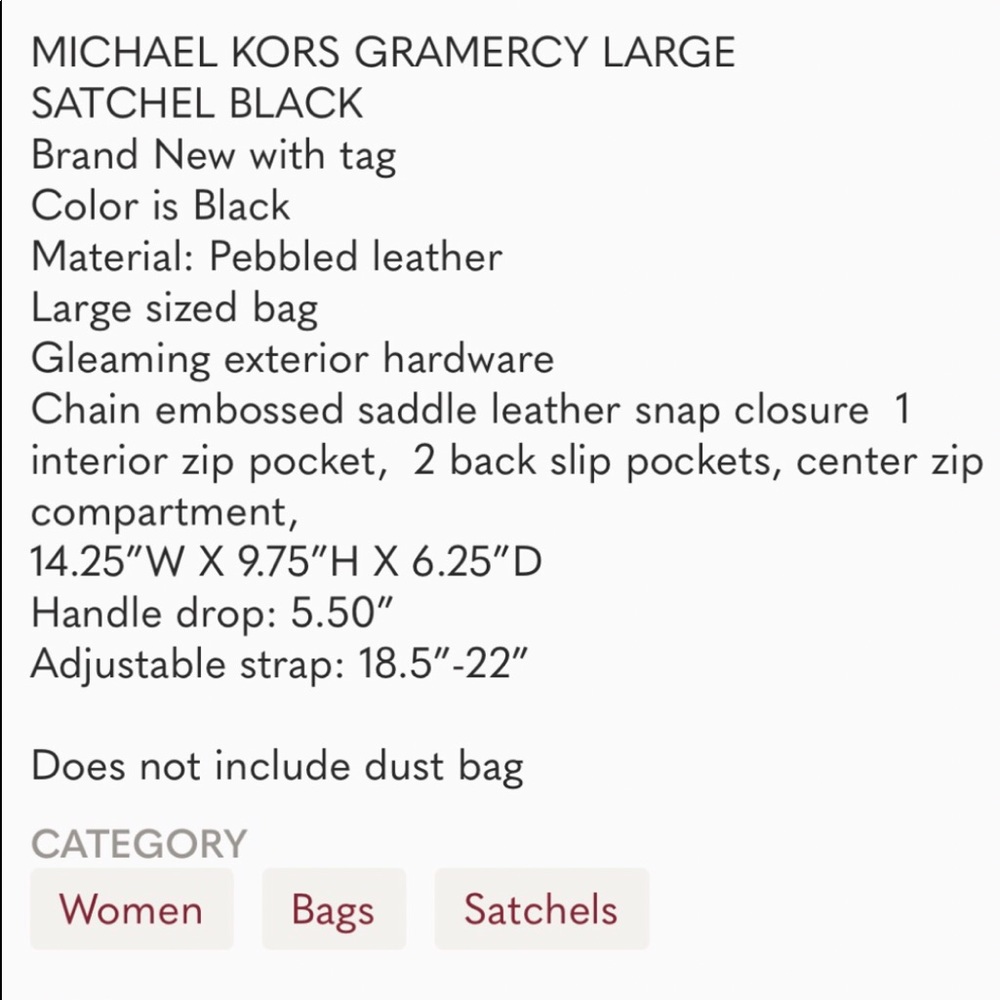 Michael Kors Large Gramercy Bag. - Picture 5 of 5